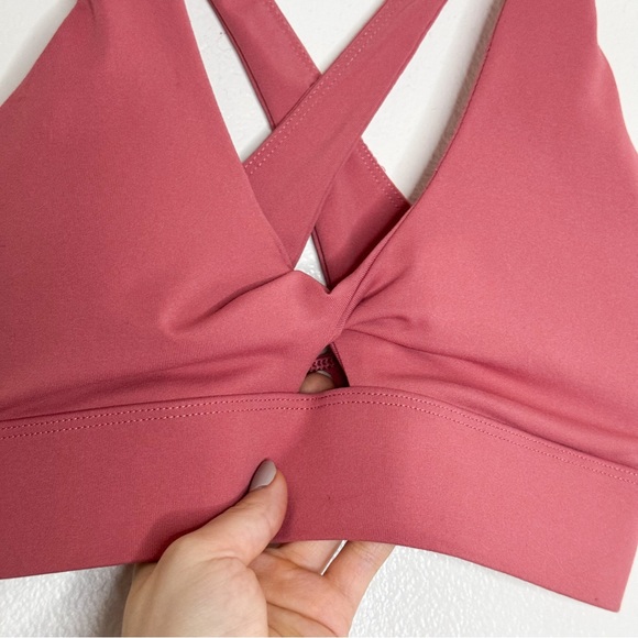 Fabletics Twist Front Sports Bra in Mauve Pink - Picture 3 of 4